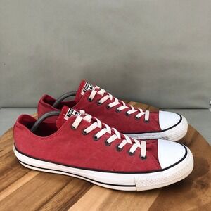 Converse CTAS Low Ox Red Canvas Skateboarding Shoes Mens 12 Sneakers Lace Up